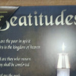 Lighted Canvas Beatitudes Wall Art Flickering Candle - Matthew Chapter 5, Christian Decor
